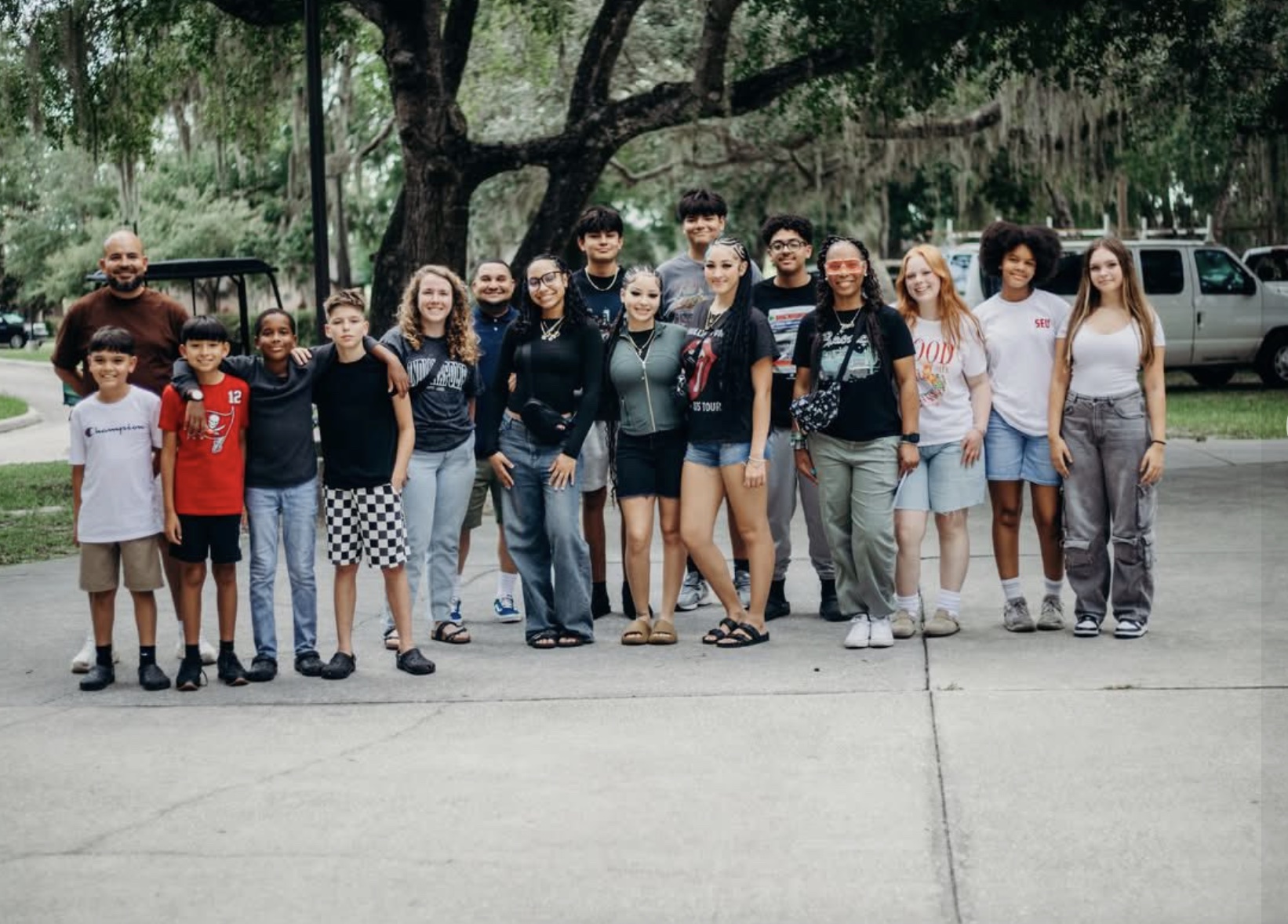 Christ Fellowship middle and high school students gathered with adult leaders